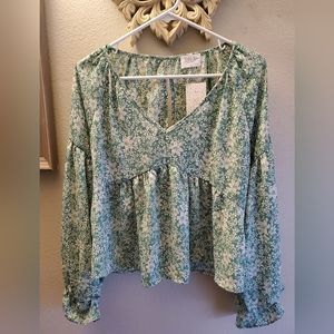 Floral peasant blouse
